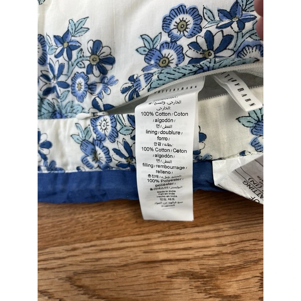 Pottery Barn Hawthorn Standard Cotton Pillow‎ Sham, One Piece Blue 26x20in